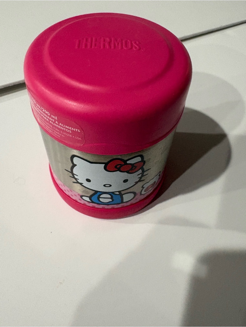 Hello Kitty stainless with pink Thermos Food Jar - 10oz, keeps food hot or cold